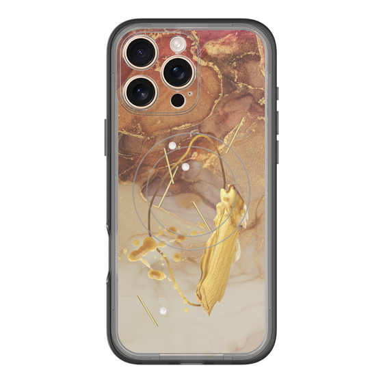 スリムプロテクションプレミアムケース with MagSafe［ Marble Nuance Painting Brown ］