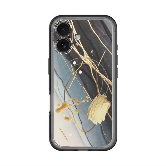 スリムプロテクションプレミアムケース with MagSafe［ Marble Nuance Painting Black ］