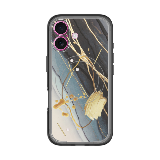スリムプロテクションプレミアムケース with MagSafe［ Marble Nuance Painting Black ］