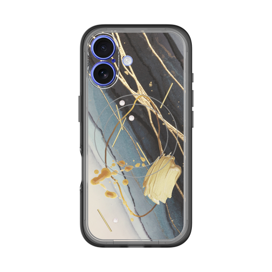 スリムプロテクションプレミアムケース with MagSafe［ Marble Nuance Painting Black ］