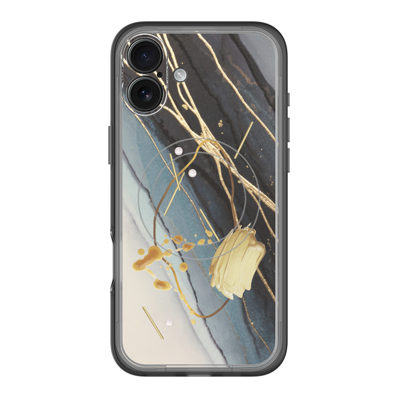 スリムプロテクションプレミアムケース with MagSafe［ Marble Nuance Painting Black ］