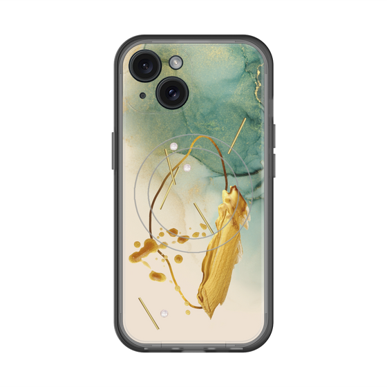 スリムプロテクションプレミアムケース with MagSafe［ Marble Nuance Painting Green ］