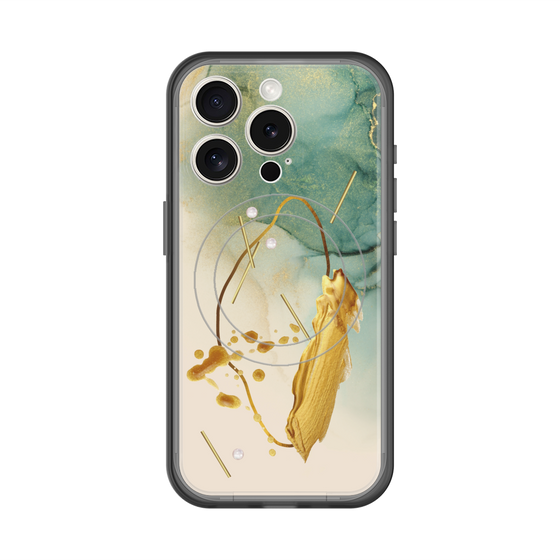 スリムプロテクションプレミアムケース with MagSafe［ Marble Nuance Painting Green ］