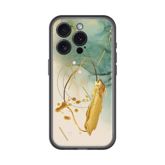 スリムプロテクションプレミアムケース with MagSafe［ Marble Nuance Painting Green ］