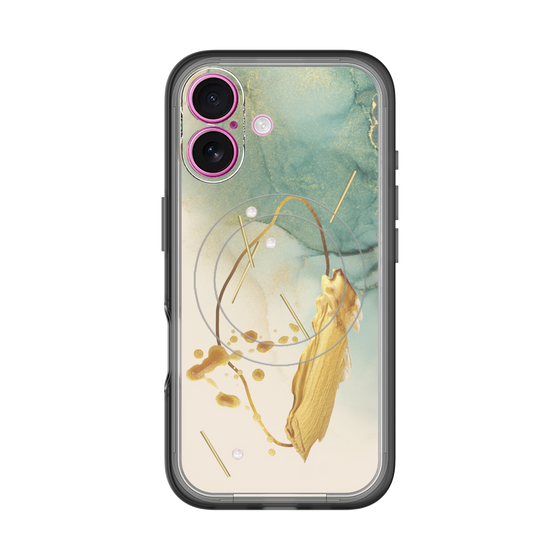 スリムプロテクションプレミアムケース with MagSafe［ Marble Nuance Painting Green ］