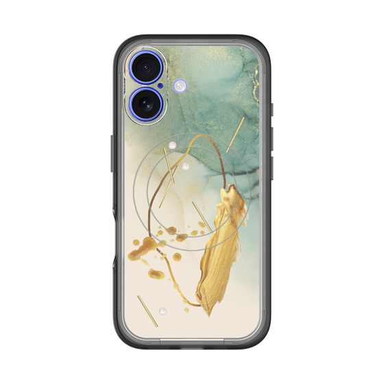 スリムプロテクションプレミアムケース with MagSafe［ Marble Nuance Painting Green ］