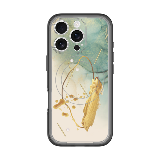 スリムプロテクションプレミアムケース with MagSafe［ Marble Nuance Painting Green ］