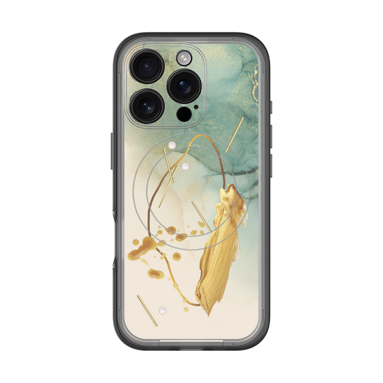 スリムプロテクションプレミアムケース with MagSafe［ Marble Nuance Painting Green ］