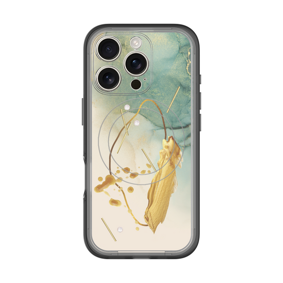 スリムプロテクションプレミアムケース with MagSafe［ Marble Nuance Painting Green ］