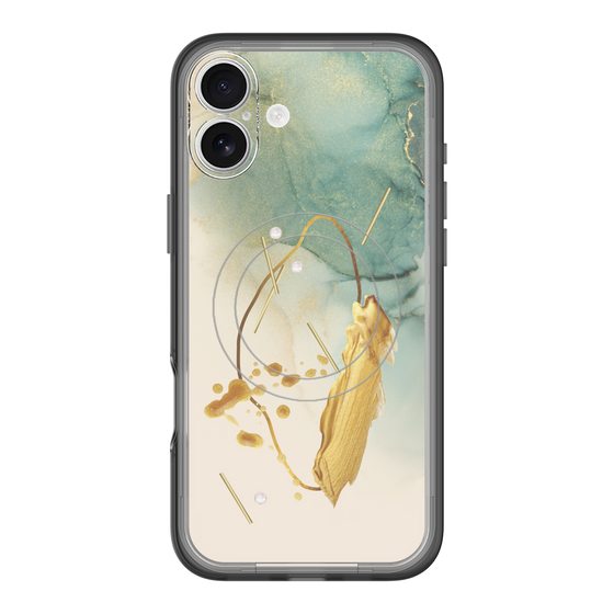 スリムプロテクションプレミアムケース with MagSafe［ Marble Nuance Painting Green ］