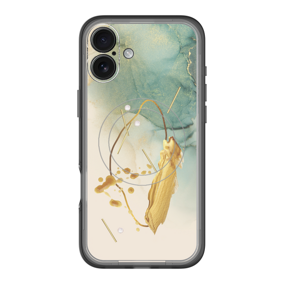 スリムプロテクションプレミアムケース with MagSafe［ Marble Nuance Painting Green ］