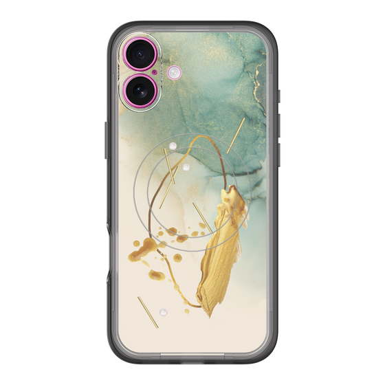 スリムプロテクションプレミアムケース with MagSafe［ Marble Nuance Painting Green ］