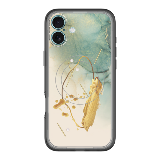 スリムプロテクションプレミアムケース with MagSafe［ Marble Nuance Painting Green ］