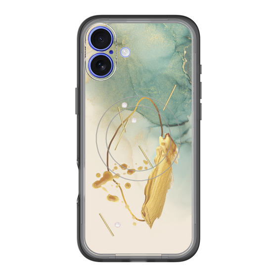 スリムプロテクションプレミアムケース with MagSafe［ Marble Nuance Painting Green ］