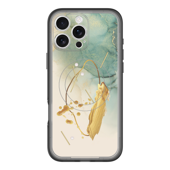 スリムプロテクションプレミアムケース with MagSafe［ Marble Nuance Painting Green ］