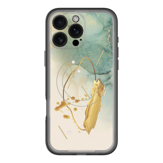 スリムプロテクションプレミアムケース with MagSafe［ Marble Nuance Painting Green ］