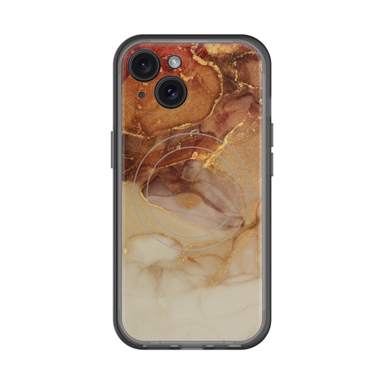 スリムプロテクションプレミアムケース with MagSafe［ Marble Brown ］