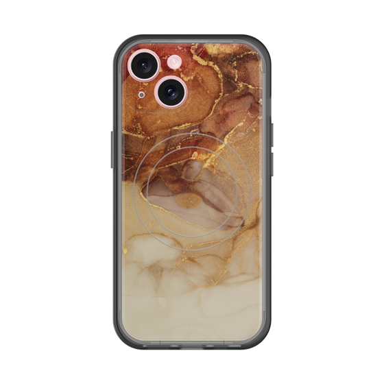 スリムプロテクションプレミアムケース with MagSafe［ Marble Brown ］