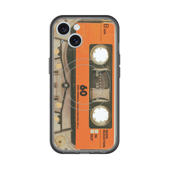 スリムプロテクションプレミアムケース with MagSafe［ RETORO CASSETTE TAPE - Skeleton Orange ］