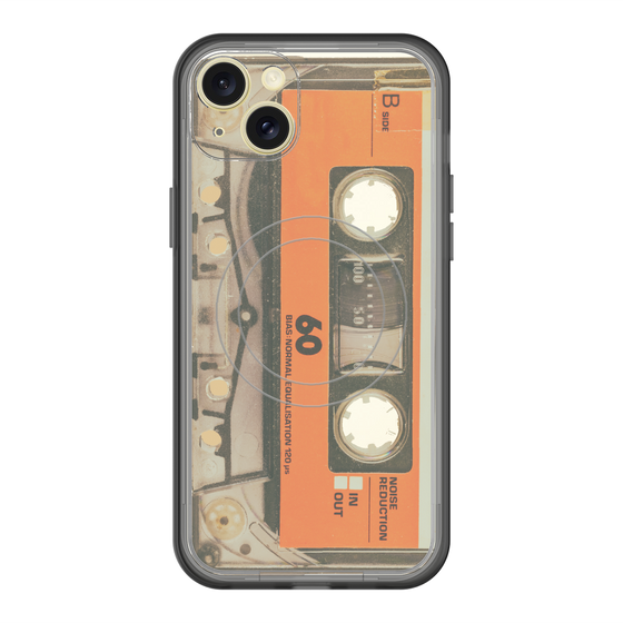 スリムプロテクションプレミアムケース with MagSafe［ RETORO CASSETTE TAPE - Skeleton Orange ］