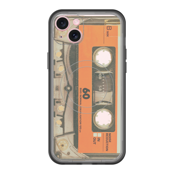 スリムプロテクションプレミアムケース with MagSafe［ RETORO CASSETTE TAPE - Skeleton Orange ］