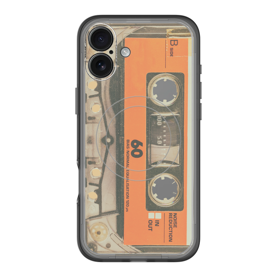 スリムプロテクションプレミアムケース with MagSafe［ RETORO CASSETTE TAPE - Skeleton Orange ］