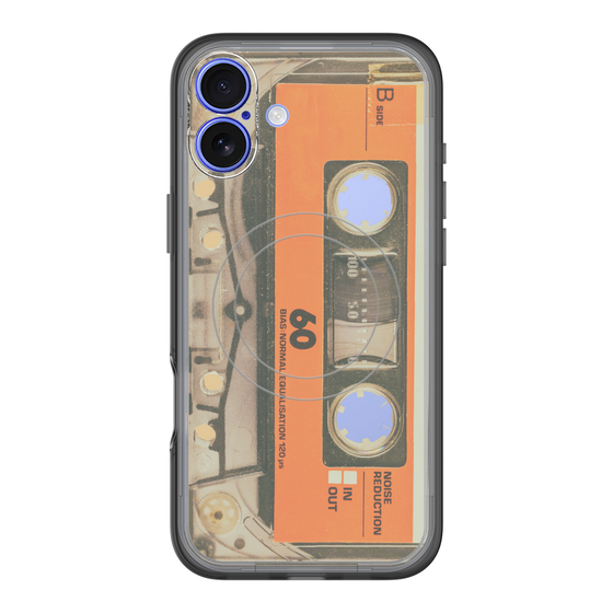 スリムプロテクションプレミアムケース with MagSafe［ RETORO CASSETTE TAPE - Skeleton Orange ］
