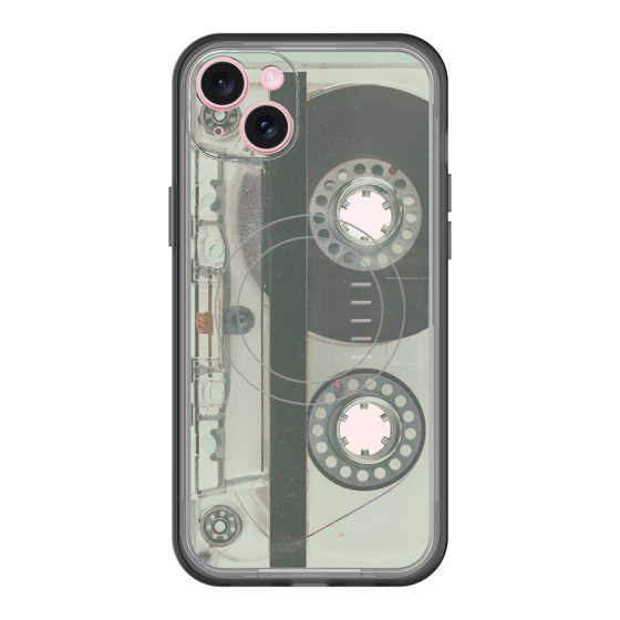 スリムプロテクションプレミアムケース with MagSafe［ RETORO CASSETTE TAPE - Skeleton Blue ］