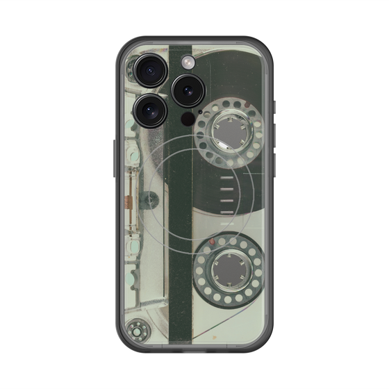 スリムプロテクションプレミアムケース with MagSafe［ RETORO CASSETTE TAPE - Skeleton Blue ］