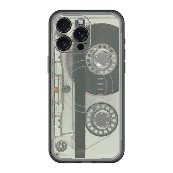 スリムプロテクションプレミアムケース with MagSafe［ RETORO CASSETTE TAPE - Skeleton Blue ］