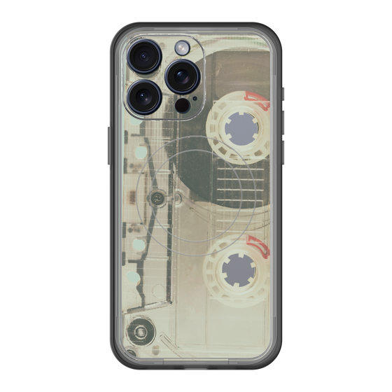 スリムプロテクションプレミアムケース with MagSafe［ RETORO CASSETTE TAPE - Skeleton Red ］