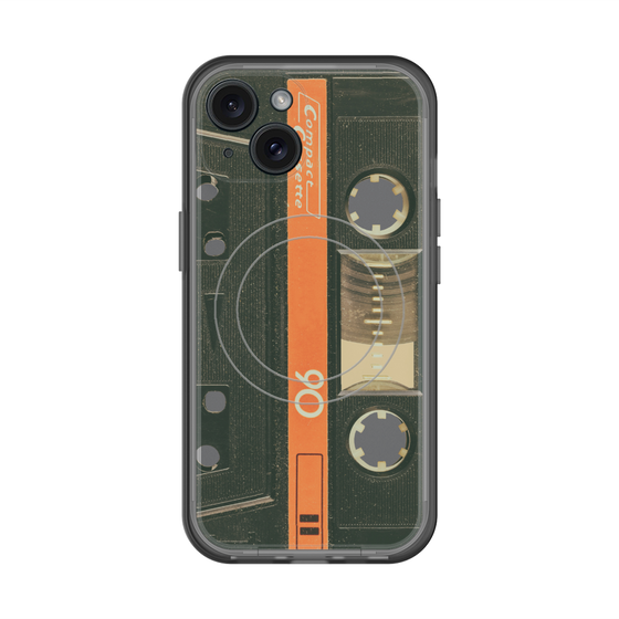 スリムプロテクションプレミアムケース with MagSafe［ RETORO CASSETTE TAPE - Opacity Black ］