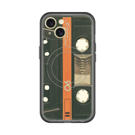 スリムプロテクションプレミアムケース with MagSafe［ RETORO CASSETTE TAPE - Opacity Black ］
