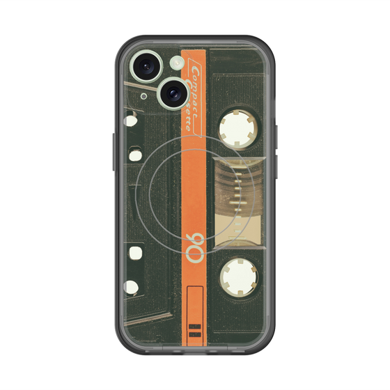 スリムプロテクションプレミアムケース with MagSafe［ RETORO CASSETTE TAPE - Opacity Black ］