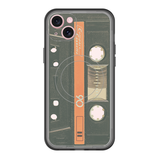 スリムプロテクションプレミアムケース with MagSafe［ RETORO CASSETTE TAPE - Opacity Black ］