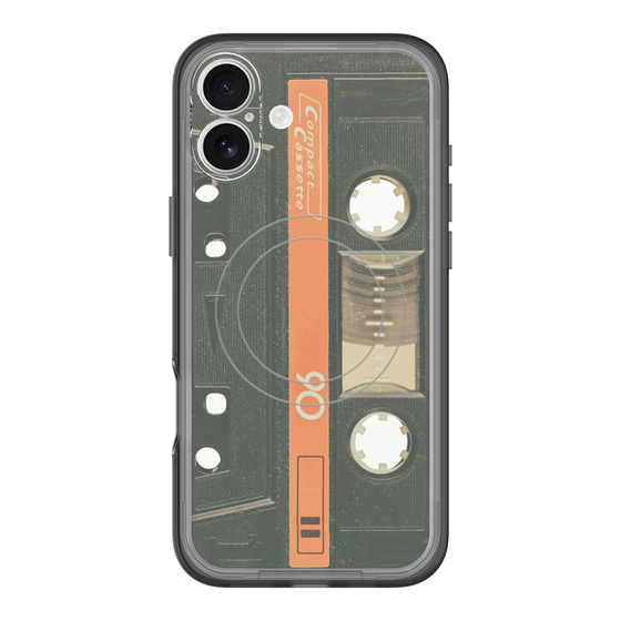 スリムプロテクションプレミアムケース with MagSafe［ RETORO CASSETTE TAPE - Opacity Black ］