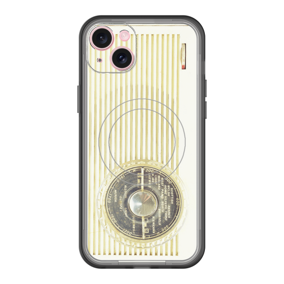 スリムプロテクションプレミアムケース with MagSafe［ RETORO RADIO - White ］