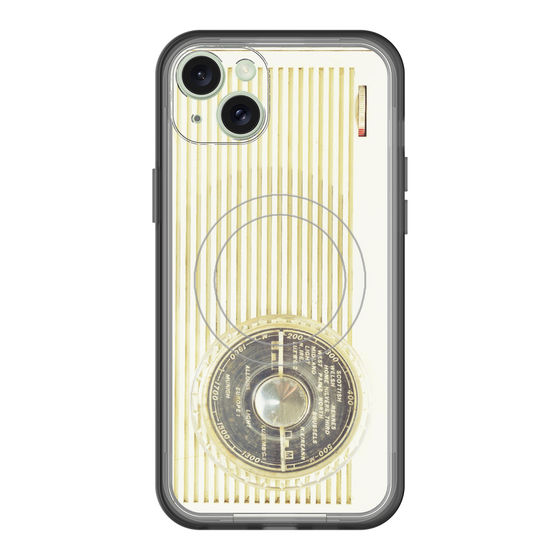 スリムプロテクションプレミアムケース with MagSafe［ RETORO RADIO - White ］