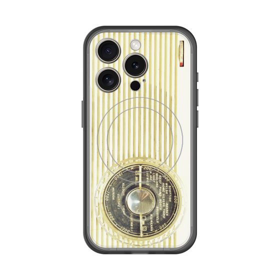 スリムプロテクションプレミアムケース with MagSafe［ RETORO RADIO - White ］