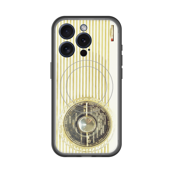 スリムプロテクションプレミアムケース with MagSafe［ RETORO RADIO - White ］