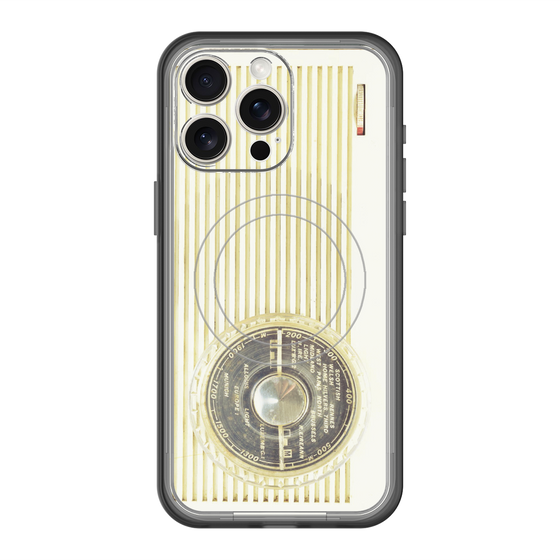 スリムプロテクションプレミアムケース with MagSafe［ RETORO RADIO - White ］