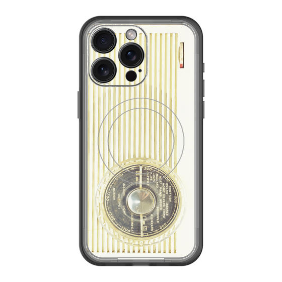 スリムプロテクションプレミアムケース with MagSafe［ RETORO RADIO - White ］