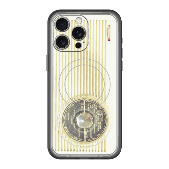 スリムプロテクションプレミアムケース with MagSafe［ RETORO RADIO - White ］