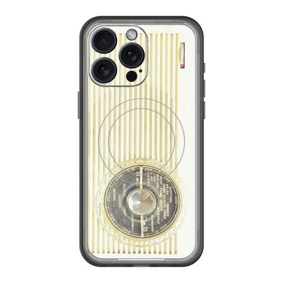 スリムプロテクションプレミアムケース with MagSafe［ RETORO RADIO - White ］