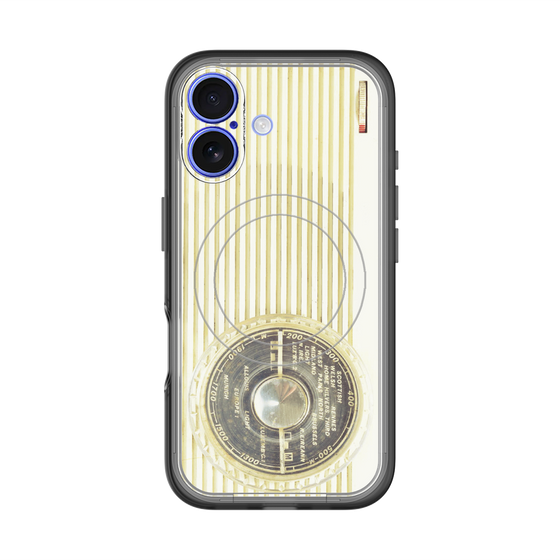 スリムプロテクションプレミアムケース with MagSafe［ RETORO RADIO - White ］