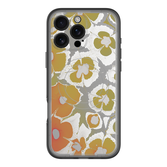 スリムプロテクションプレミアムケース with MagSafe［ y2k(Year2000) - Flower - Yellow Gray ］