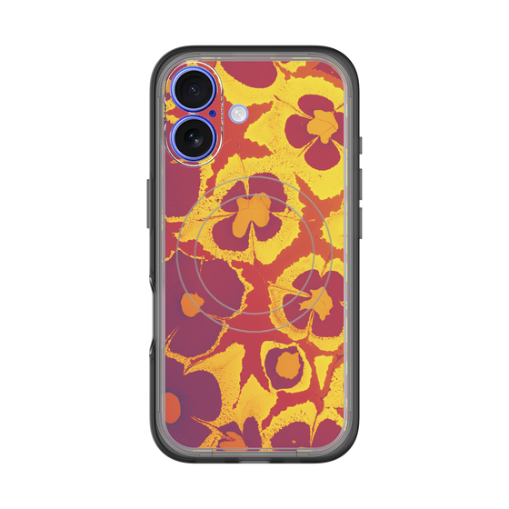 スリムプロテクションプレミアムケース with MagSafe［ y2k(Year2000) - Flower - Orange purple ］