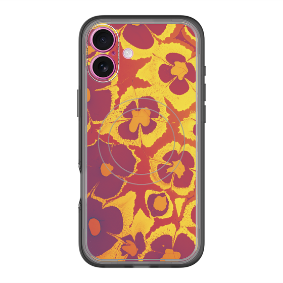 スリムプロテクションプレミアムケース with MagSafe［ y2k(Year2000) - Flower - Orange purple ］