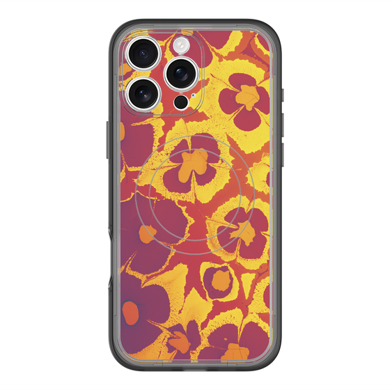 スリムプロテクションプレミアムケース with MagSafe［ y2k(Year2000) - Flower - Orange purple ］