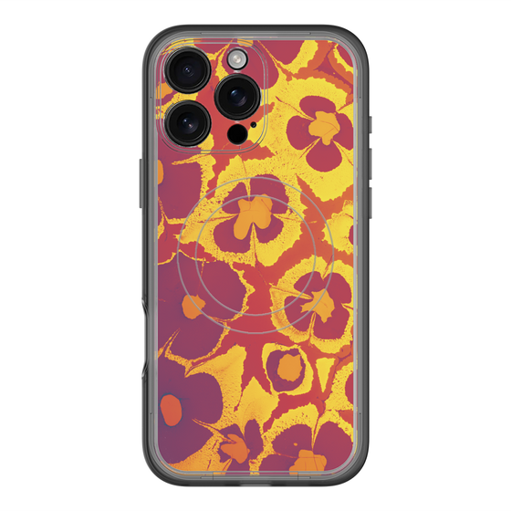 スリムプロテクションプレミアムケース with MagSafe［ y2k(Year2000) - Flower - Orange purple ］